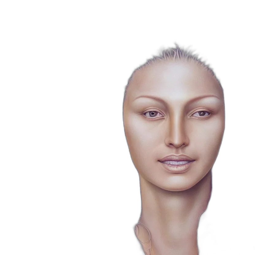 face, mask, hair, robot transparent PNG cut-out