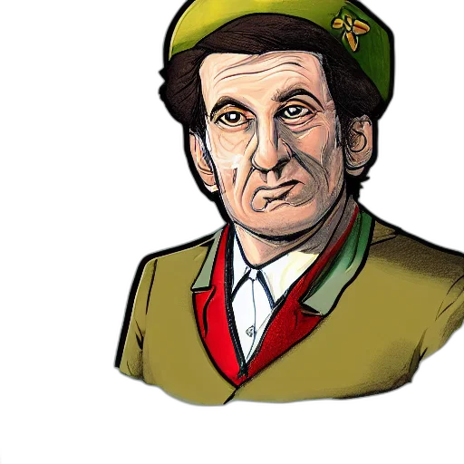 face, hat, cartoon, comic book art, concept art, 3d render, portrait, livesey transparent PNG cut-out