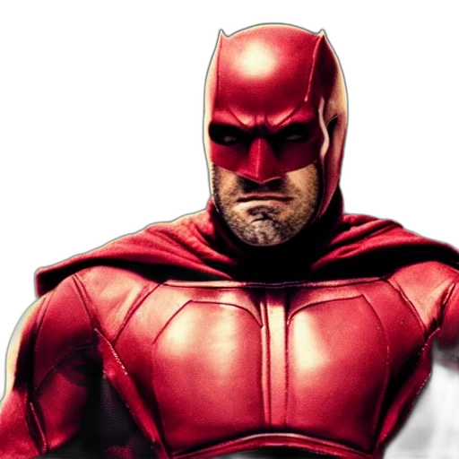 comic book art, concept art, photorealistic, 3d render, ben, affleck, daredevil transparent PNG cut-out