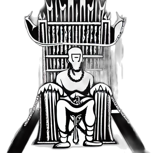 crown, robot, furniture, sword, comic book art, cartoon, concept art, fantasy art transparent PNG cut-out