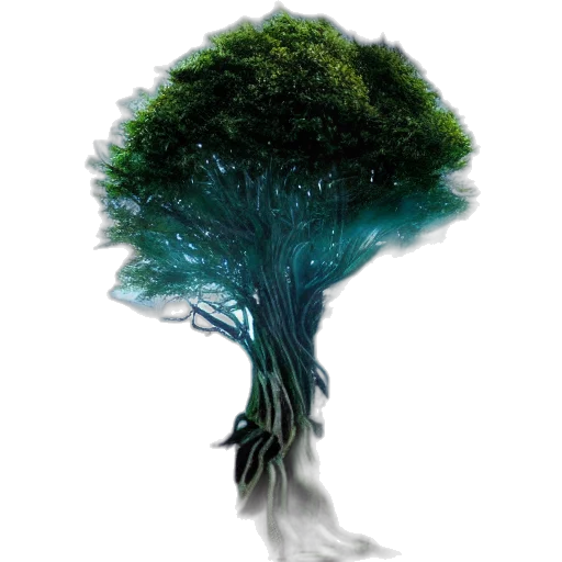 tree, hair, creature, dress, concept art, fantasy art, photorealistic, 3d render transparent PNG cut-out