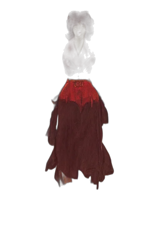 dress, concept art, 3d render, red transparent PNG cut-out