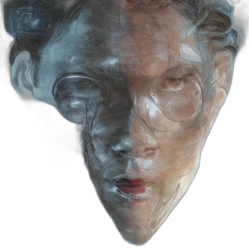 face, mask, crown, creature, photorealistic, 3d render, concept art, oil painting transparent PNG cut-out