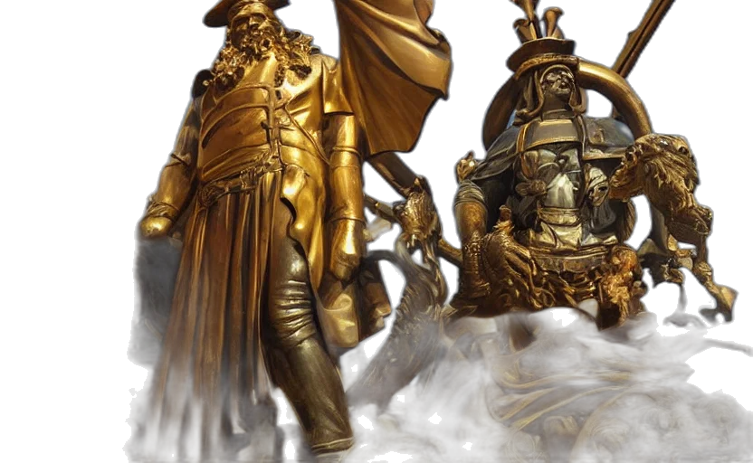 crown, sword, concept art, fantasy art, 3d render, photorealistic, underwater, golden transparent PNG cut-out