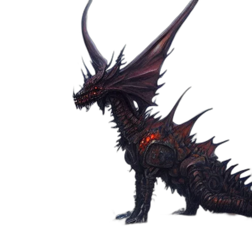 dragon, creature, staff, animal transparent PNG cut-out