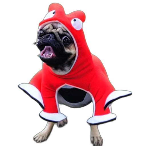 animal, creature, pug, wearing transparent PNG cut-out
