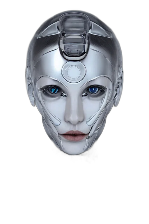 robot, mask, face, jewelry, cyberpunk, concept art, 3d render, photorealistic transparent PNG cut-out