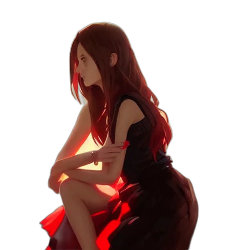 dress, mask, jewelry, creature, concept art, anime, fantasy art, 3d render transparent PNG cut-out
