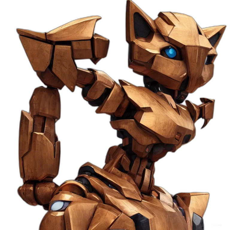 robot, weapon, concept art, 3d render, pixel art, fantasy art, golden, earth tones transparent PNG cut-out