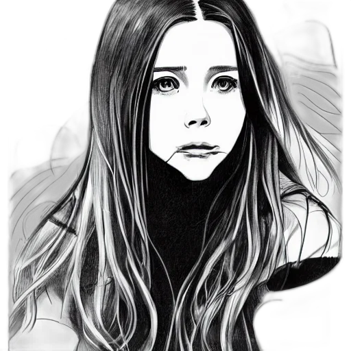 face, hair, mask, comic book art, pencil sketch, cartoon, photorealistic, monochrome transparent PNG cut-out