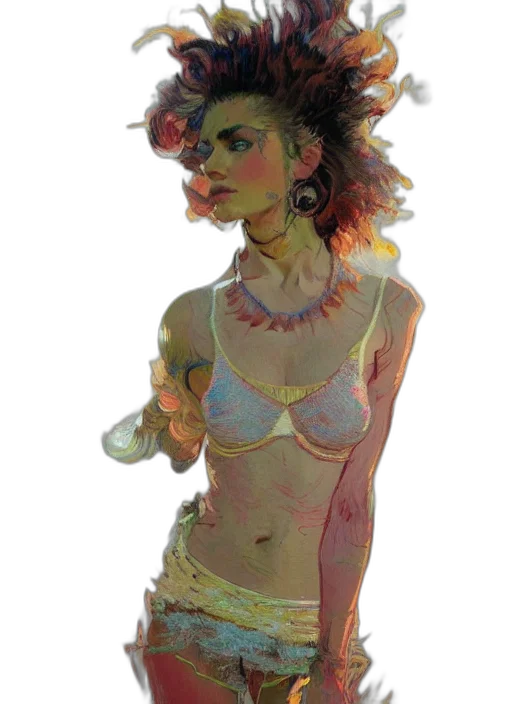 mask, jewelry, staff, dress, concept art, fantasy art, oil painting, watercolor transparent PNG cut-out