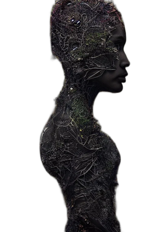 crown, dress, mask, tree, fantasy art, concept art, photorealistic, 3d render transparent PNG cut-out