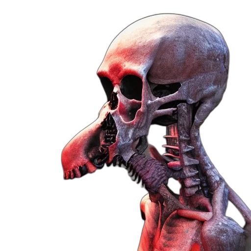 face, mask, robot, creature, 3d render, concept art, photorealistic, death transparent PNG cut-out