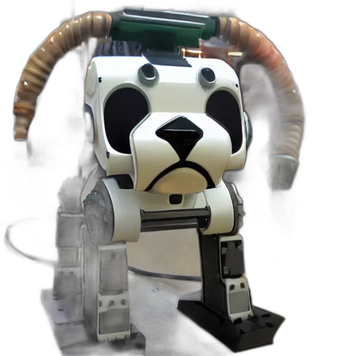 robot, mask, animal, creature, 3d render, concept art, dog, head transparent PNG cut-out