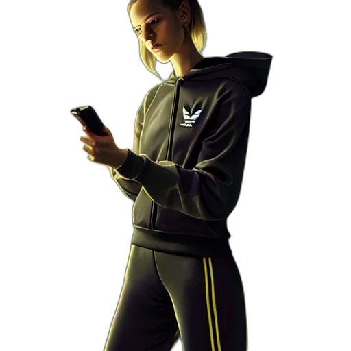 jacket, staff, concept art, cyberpunk transparent PNG cut-out