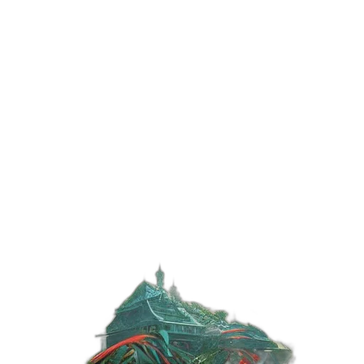 shoes, dragon, hat, mask, 3d render, concept art, vaporwave, photorealistic transparent PNG cut-out