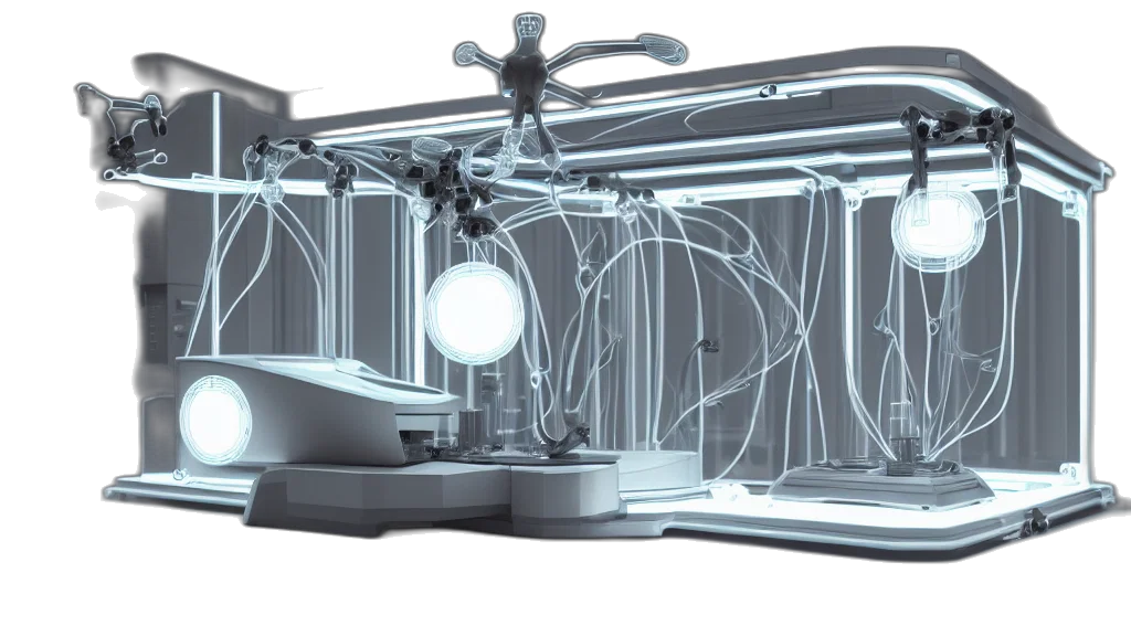 robot, furniture, 3d render, concept art transparent PNG cut-out