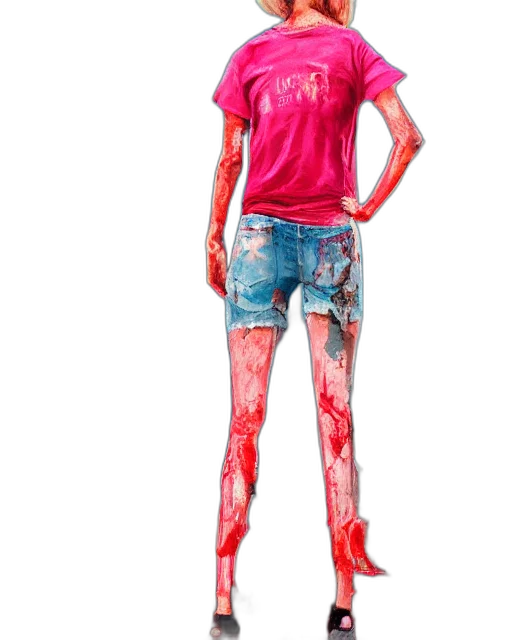 concept art, photorealistic, 3d render, cartoon, red, neon, colorful, female transparent PNG cut-out