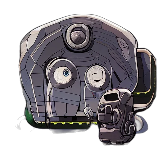 robot, mask, weapon, face, concept art, pixel art, cyberpunk, 3d render transparent PNG cut-out