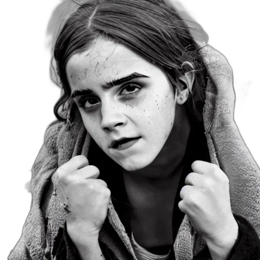 face, jacket, photorealistic, concept art, comic book art, homeless, decrepit, emma transparent PNG cut-out