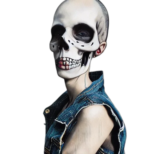 face, mask, jacket, jewelry, photorealistic, concept art, 3d render, comic book art transparent PNG cut-out