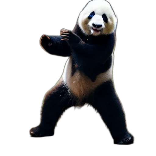 animal, creature, staff, 3d render, concept art, photorealistic, adorable, panda transparent PNG cut-out