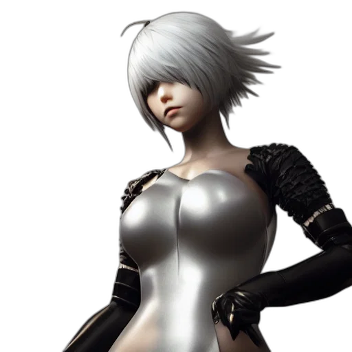 dress, robot, concept art, 3d render, fantasy art, photorealistic, monochrome, nier transparent PNG cut-out