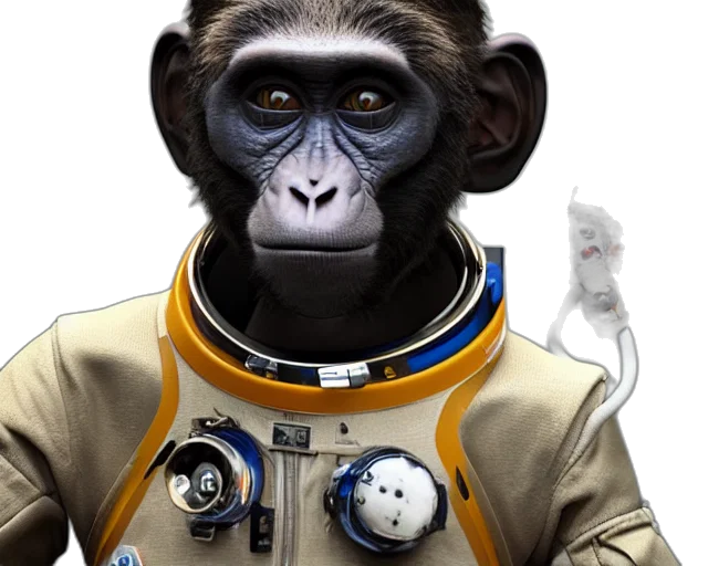 staff, animal, mask, concept art, photorealistic, 3d render, outer space, monkey transparent PNG cut-out