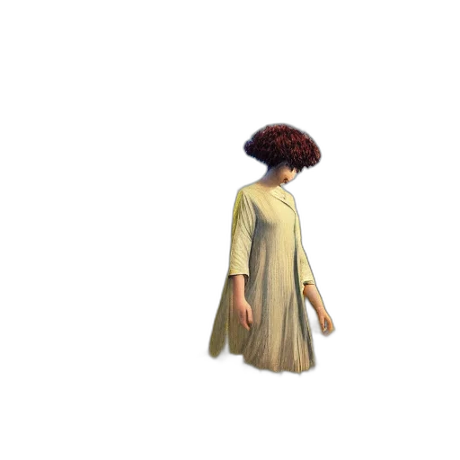 dress, staff, hat, hair transparent PNG cut-out