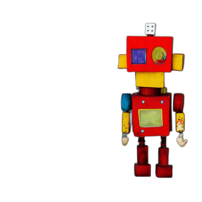 robot, 3d render, pixel art, concept art transparent PNG cut-out