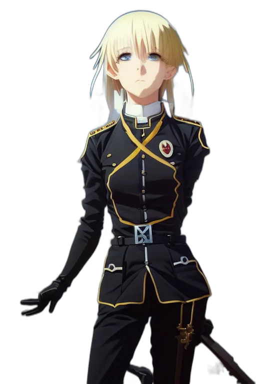 staff, jacket, dress, sword, anime, concept art, cartoon, pixel art transparent PNG cut-out