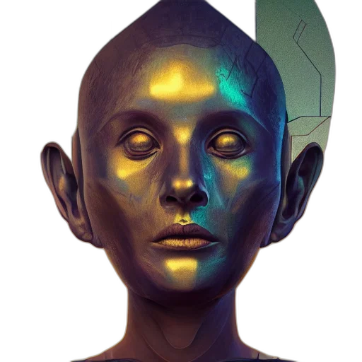 face, mask, robot, creature transparent PNG cut-out