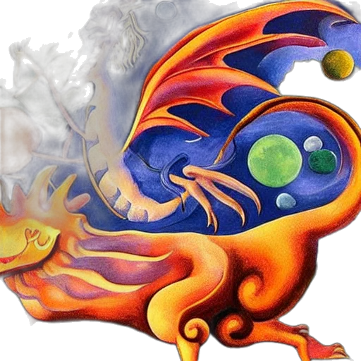 dragon, staff, mask, fantasy art, concept art, photorealistic, pixel art, fire transparent PNG cut-out