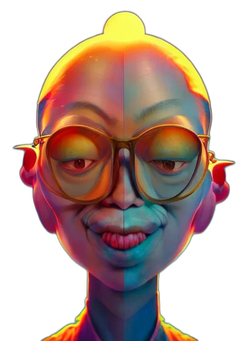 face, mask, creature, robot, cartoon, 3d render, concept art, photorealistic transparent PNG cut-out