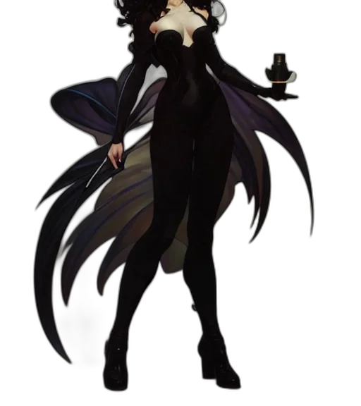 staff, mask, dress, concept art, pixel art, fantasy art, anime, dark transparent PNG cut-out
