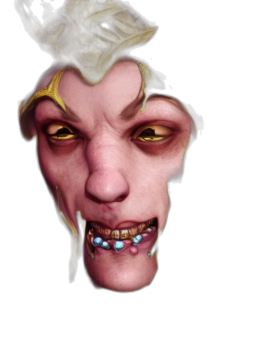 face, mask, creature, staff, concept art, fantasy art, photorealistic, 3d render transparent PNG cut-out