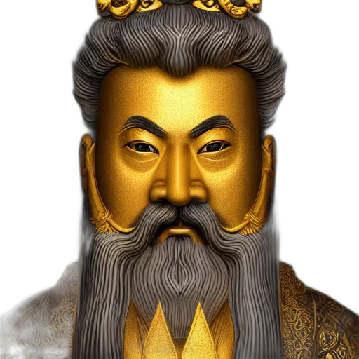 face, mask, crown, staff, photorealistic, fantasy art, 3d render, concept art transparent PNG cut-out