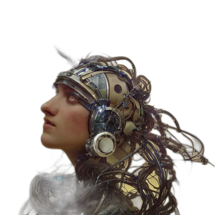 face, robot, crown, mask transparent PNG cut-out