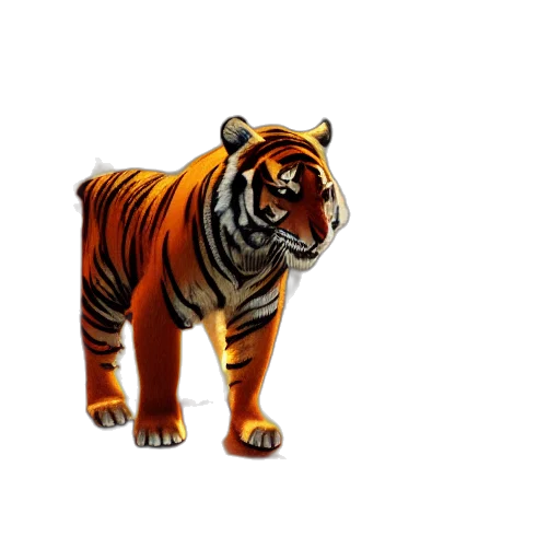 animal, creature, 3d render, concept art, pixel art, photorealistic, tiger, fire transparent PNG cut-out