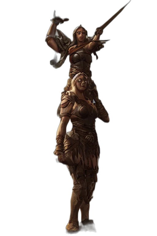staff, creature, dress, crown, concept art, fantasy art, 3d render, pixel art transparent PNG cut-out