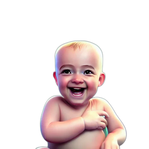 face, photorealistic, 3d render, cartoon transparent PNG cut-out