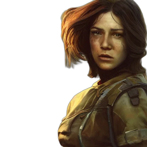face, jacket, weapon, concept art, photorealistic, fantasy art, comic book art, golden transparent PNG cut-out