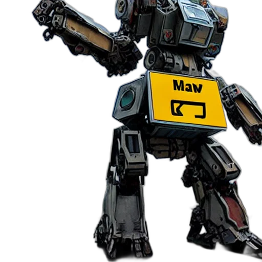 robot, weapon, concept art, 3d render transparent PNG cut-out