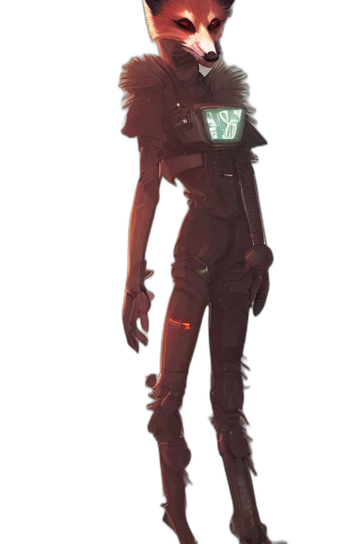 robot, jacket, staff, creature transparent PNG cut-out