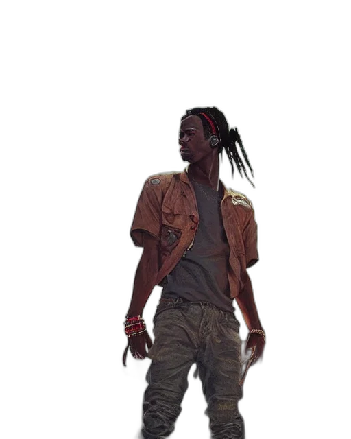 jacket, creature, animal, staff, 3d render, concept art, photorealistic, cartoon transparent PNG cut-out