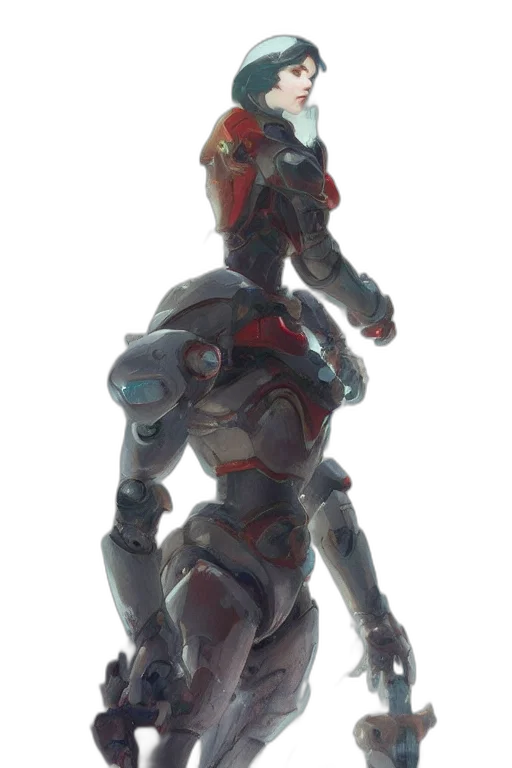 robot, weapon, creature, staff, concept art, 3d render, cyberpunk, fantasy art transparent PNG cut-out
