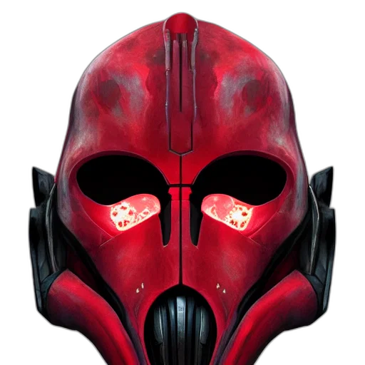 mask, face, concept art, comic book art, cyberpunk, fantasy art, red, general transparent PNG cut-out
