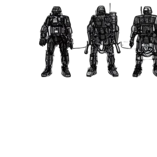 robot, weapon, concept art, pixel art transparent PNG cut-out