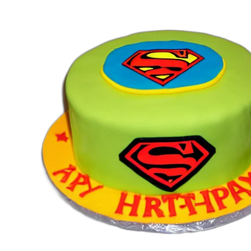 3d render, cheap, superhero, birthday, cake, kodak, film transparent PNG cut-out