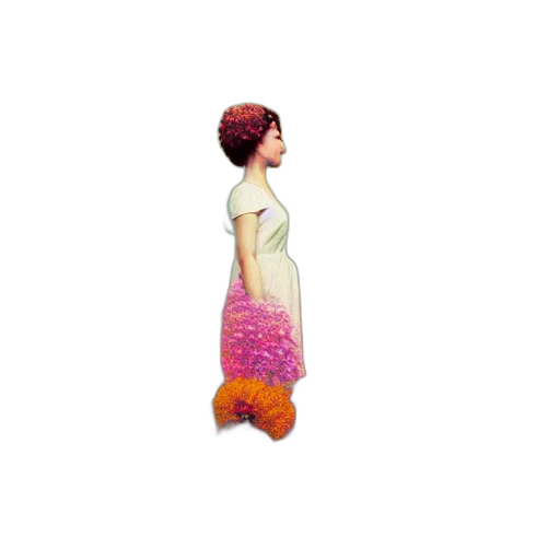 dress, staff, creature, hair transparent PNG cut-out
